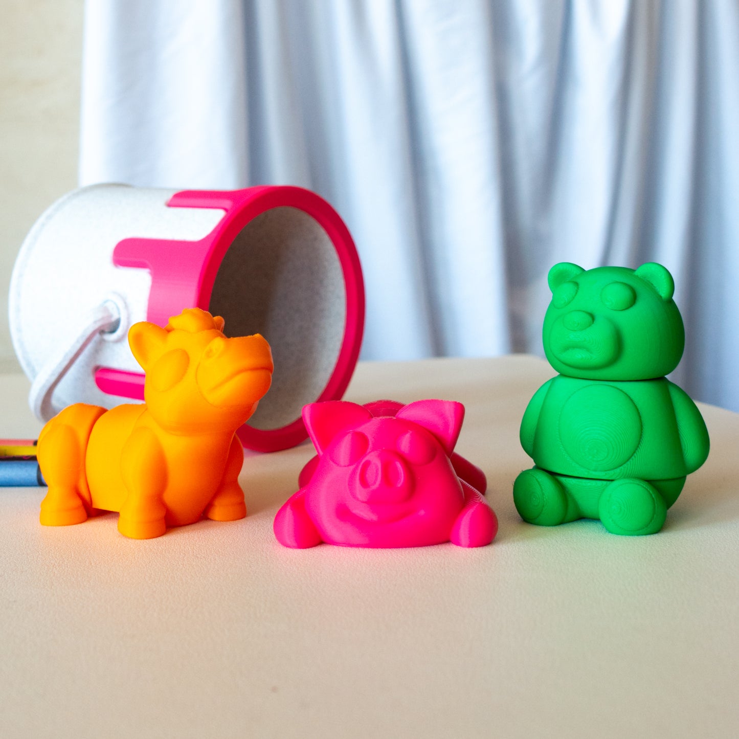 The horse, pig and bear with the free paint can included.