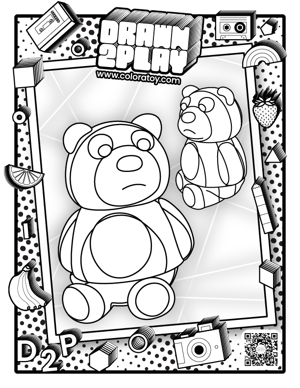 A page for coloring featuring Lumber the bear