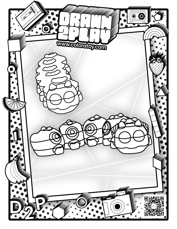 A coloring sheet featuring Rolli the caterpillar.