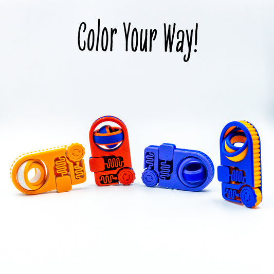 Studio photo of Controlpanel fidget showcasing articulated design and tactile details.