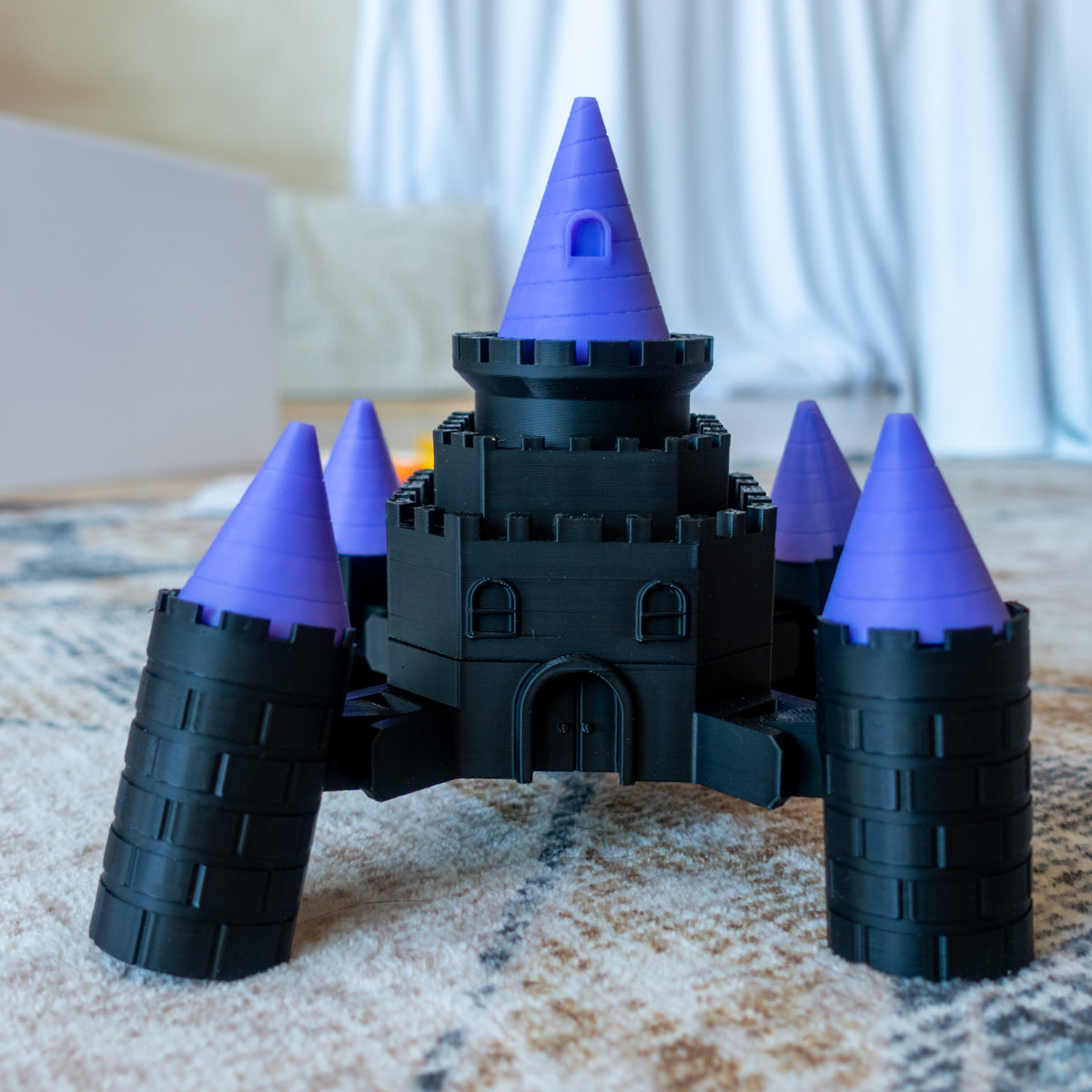 Alternate carpet view of Fourtress the Mecha Castle standing with limbs at alternate angles