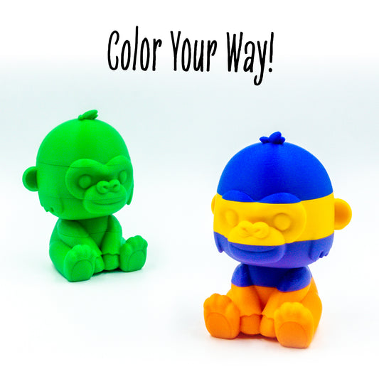 Rumble the gorilla with smooth slide-on connectors and playful puzzle layers