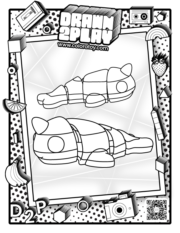 A coloring page featuring Spiral the narwhal for the customer to colorize.