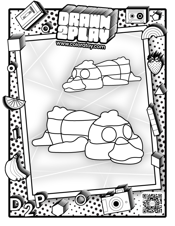 Paddle Duck coloring sheet with clean outlines for kids or collectors to plan their own version before customizing