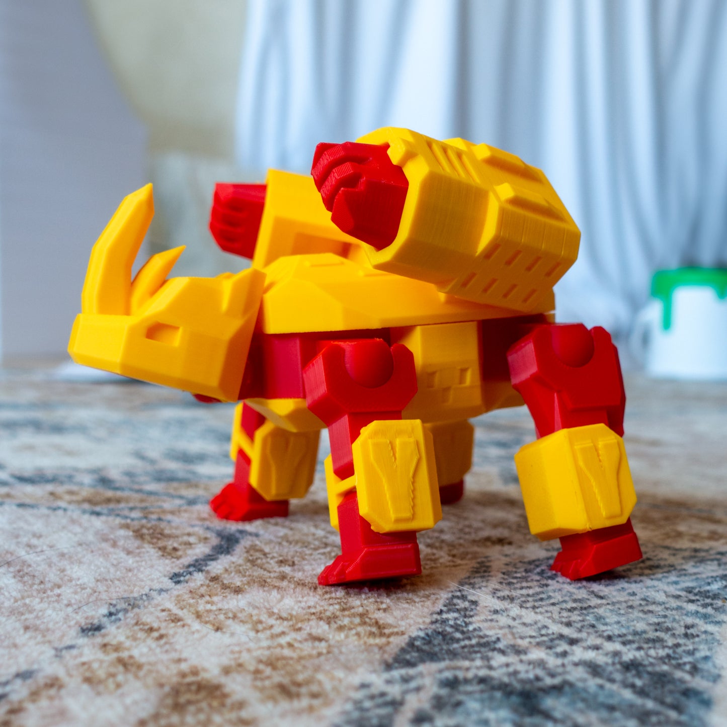 Alternate Takool pose on carpet, showing off horn detail and modular limb positioning