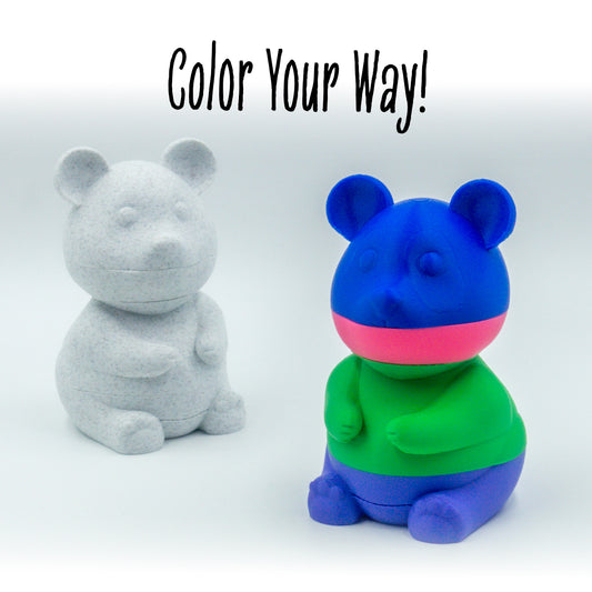 Two Munch the panda toys with smooth slide-on connectors and playful puzzle layers