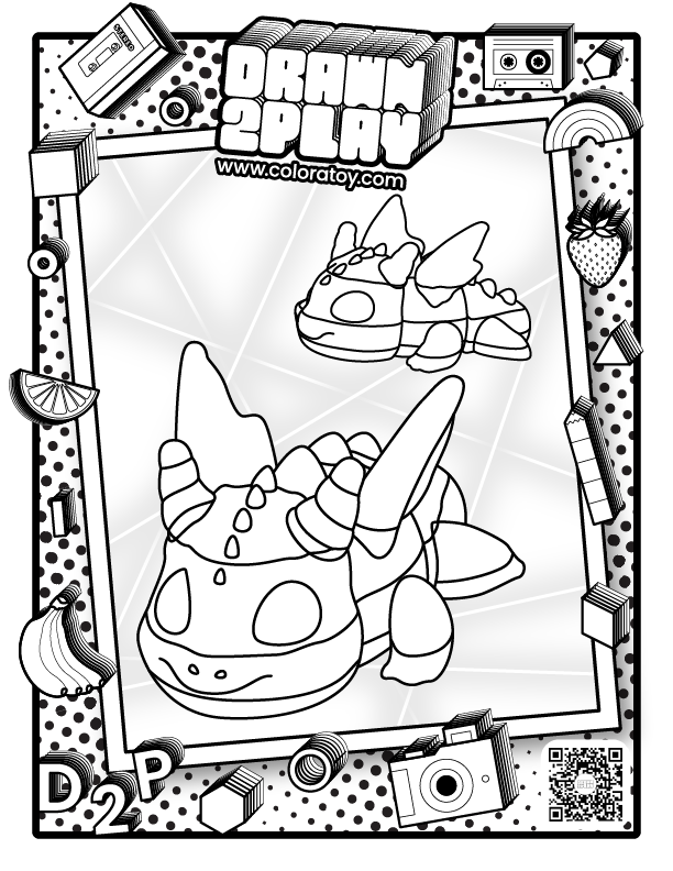 A coloring sheet with Whisp the dragon ready to be customized by the user.