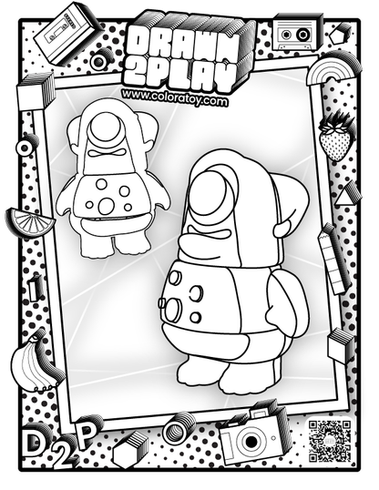 Blink Cyclops Alien coloring sheet with clean outlines for kids or collectors to plan their own version before customizing