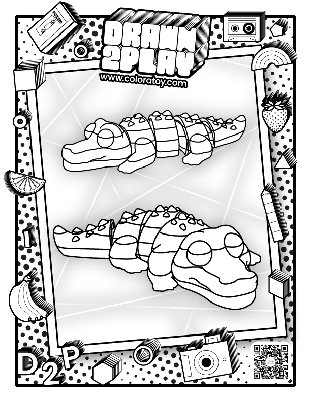 A page for coloring featuring Niles the crocodile toy