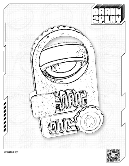 Black and white coloring sheet of the controlpanel fidget ready to be customized by the user.