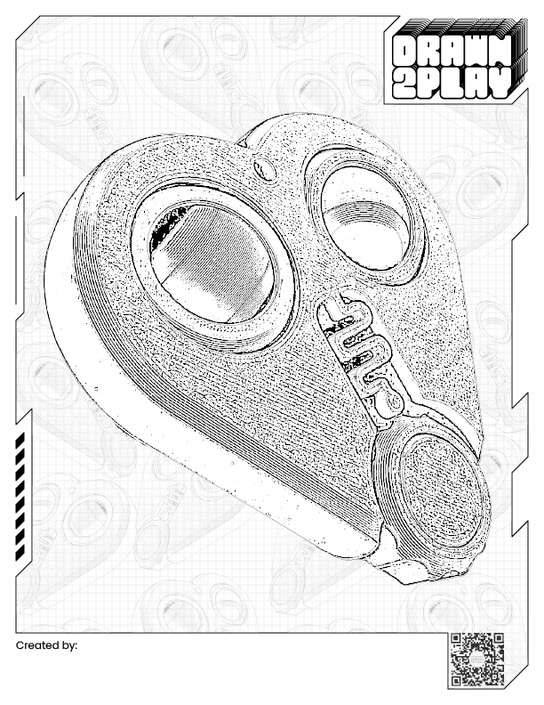 Coloring page in black and white of the STEMStim HeartClick to be customized by the user.