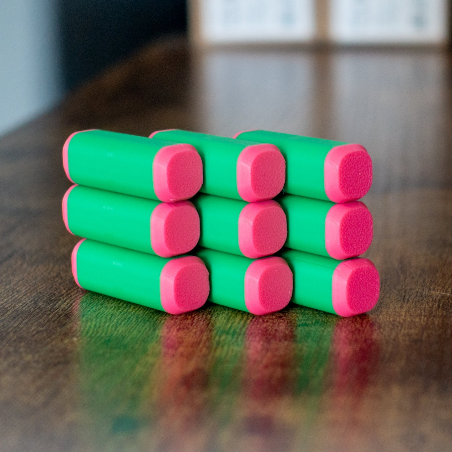 Color variant of Pixelcube fidget in everyday use with articulated design and tactile details.