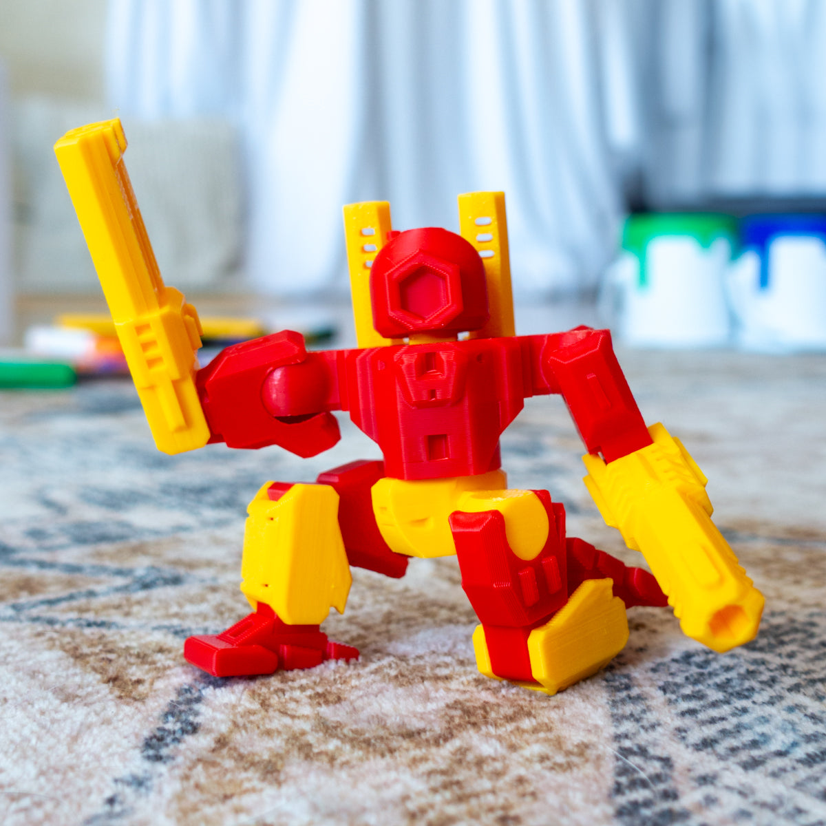 Alternate carpet pose of Sergeant Spectrum in motion, emphasizing interchangeable parts and expressive articulation