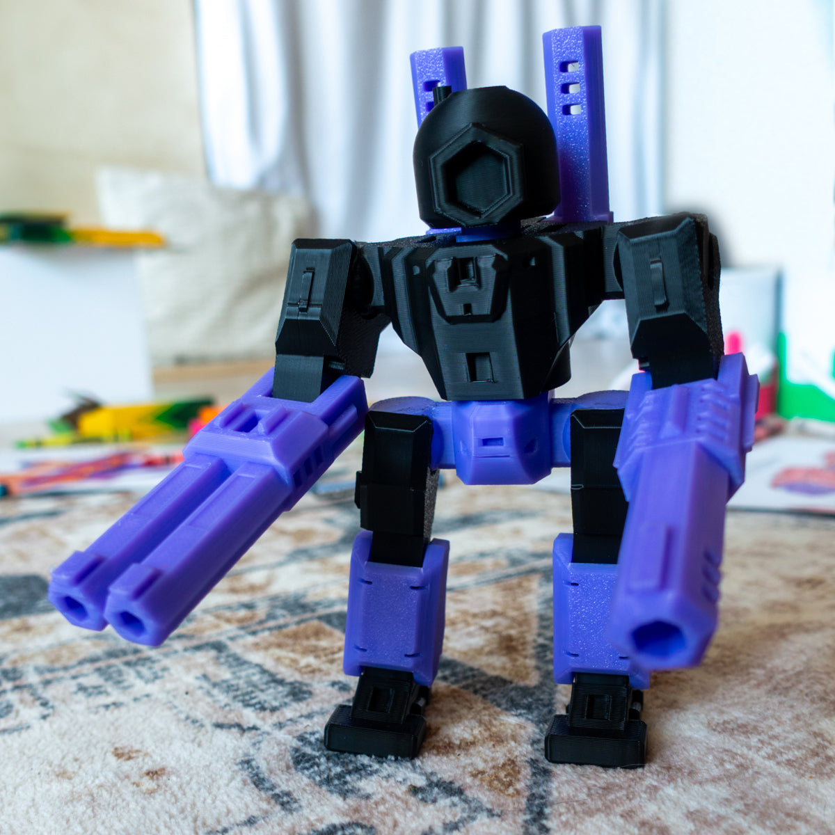 Third custom-colored Sergeant Spectrum figure shown in a dynamic stance, built to swap, mix, and pose freely