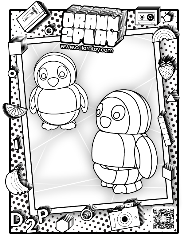 Tux Penguin coloring sheet with clean outlines for kids or collectors to plan their own version before customizing