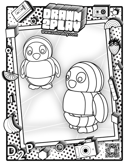 Tux Penguin coloring sheet with clean outlines for kids or collectors to plan their own version before customizing